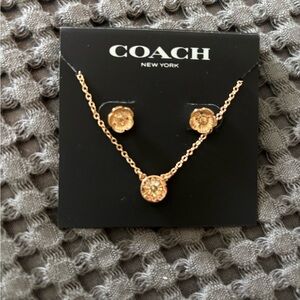 Coach Rose Gold Crystal Necklace